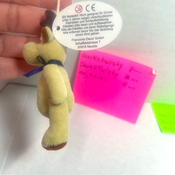 Vintage NWT  Boyd’s Bears T F Wuzzie Jointed Moose with Blue Ribbon 3” - Picture 4 of 12